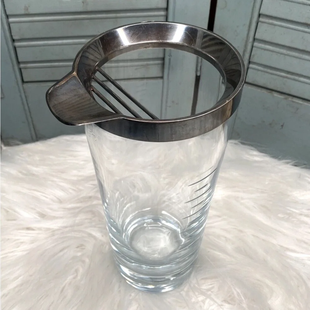 Georg Jensen 1156 Mounted Sterling Strombergshyttan Crystal Cocktail Pitcher